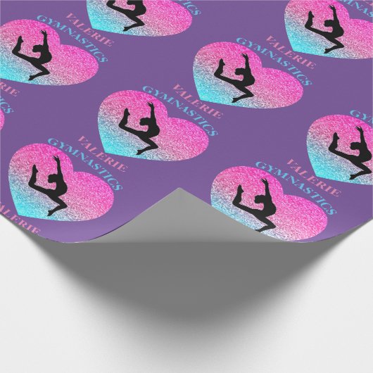 Gymnastik Leap Lila Geschenkpapier (Ecke)