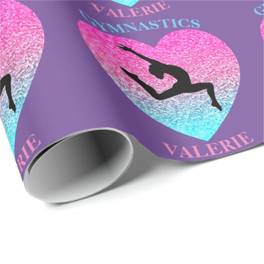 Gymnastik Leap Lila Geschenkpapier (Rolleneckpunkt)