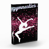 Gymnastik Leap Pink Glitzer Fotoblock (Links)