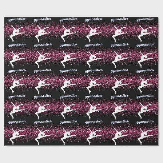 Gymnastik Leap Pink Glitzer Geschenkpapier (Flach)