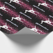 Gymnastik Leap Pink Glitzer Geschenkpapier (Ecke)