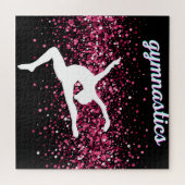 Gymnastik Leap Pink Glitzer Puzzle (Horizontal)