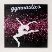 Gymnastik Leap Pink Glitzer Puzzle (Vertikal)