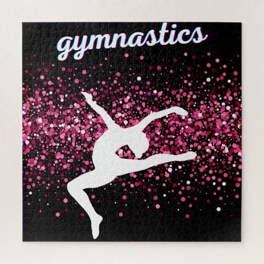 Gymnastik Leap Pink Glitzer Puzzle (Vertikal)