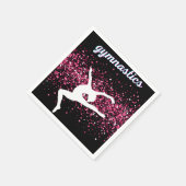 Gymnastik Leap Pink Glitzer Serviette (Ecke)