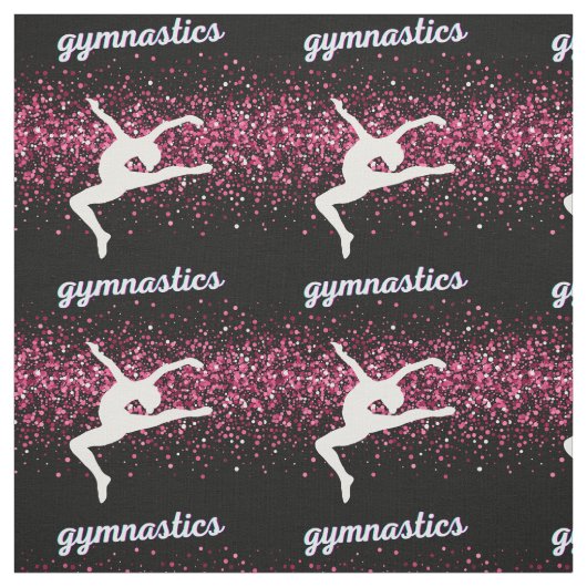 Gymnastik Leap Pink Glitzer Stoff (Muster)