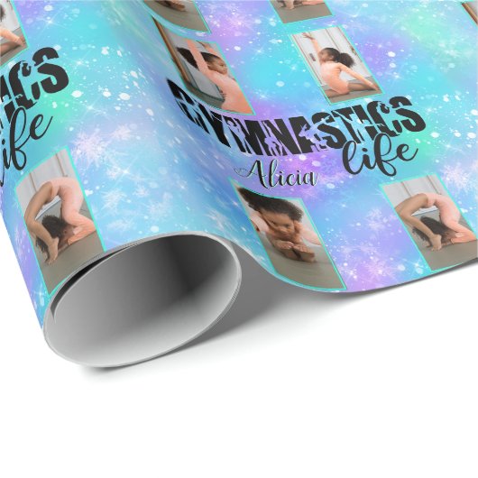 Gymnastik Leben Pastell Personalisierter Name & 4 Geschenkpapier (Rolleneckpunkt)