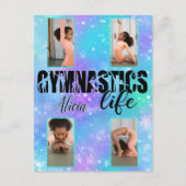 Gymnastik Leben Pastell Personalisierter Name & 4 Postkarte (Vorderseite)