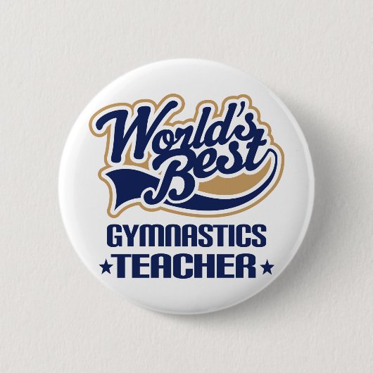 Gymnastik-Lehrer-Geschenk Button (Vorderseite)