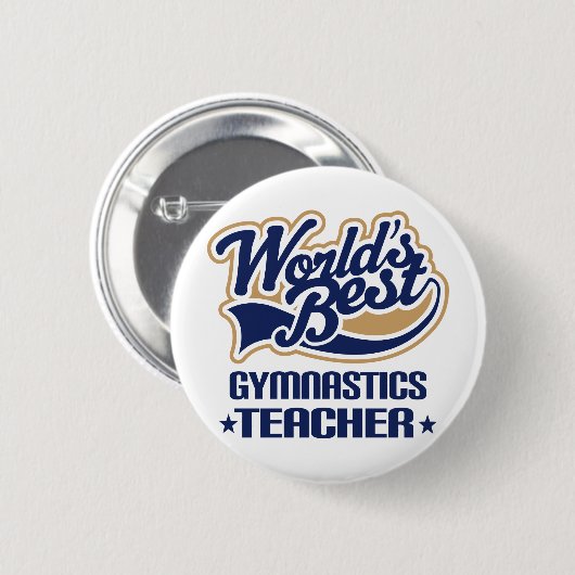 Gymnastik-Lehrer-Geschenk Button (Vorne & Hinten)