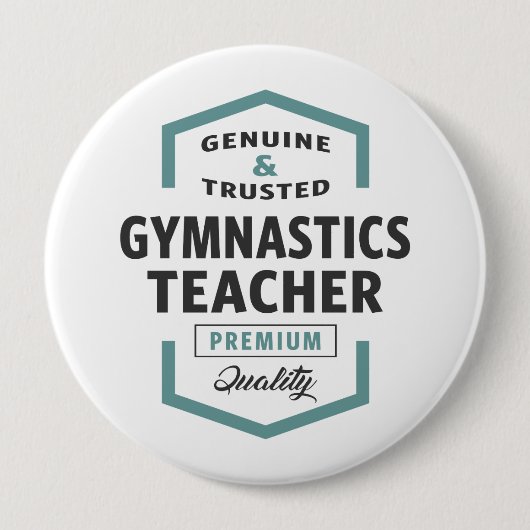 Gymnastik Lehrer Logo Geschenke. Button (Vorderseite)