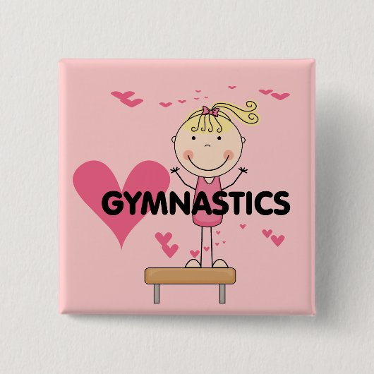 GYMNASTIK - Liebe-Gymnastik-T-Shirts und Geschenke Button (Vorderseite)