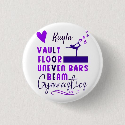 Gymnastik Liebe Vault Floor Uneven Bars Beam Button (Vorderseite)
