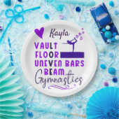 Gymnastik Liebe Vault Floor Uneven Bars Beam Pappteller (Party)