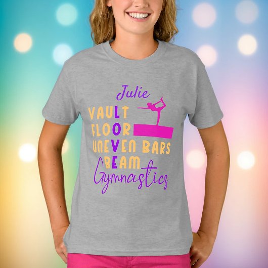 Gymnastik Liebe Vault Floor Uneven Bars Beam T-Sh T-Shirt