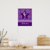 Gymnastik Lila Geparden Druck mit Monogram Poster (Küche)