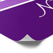 Gymnastik Lila Geparden Druck mit Monogram Poster (Ecke)