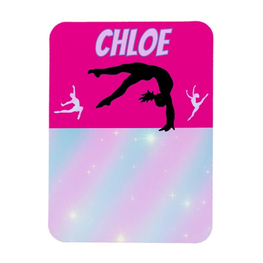 Gymnastik Lila Lilac Hot Pink Baby Blue Pastell Magnet (Vertikal)