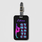 Gymnastik Lila Rosa Türkis Ombre Gepäckanhänger (Vorderseite Vertikal)