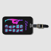 Gymnastik Lila Rosa Türkis Ombre Gepäckanhänger (Vorderseite (Horizontal))