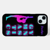 Gymnastik Lila Rosa Türkis Ombre Personalisieren Case-Mate iPhone Hülle (Rückseite (Horizontal))