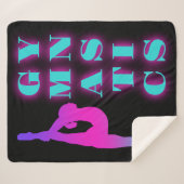 Gymnastik Lila Rosa Türkis Ombre Sherpadecke (Vorderseite (Horizontal))