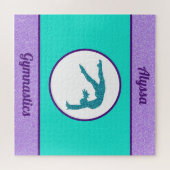 Gymnastik Lila / Türkis Puzzle (Horizontal)