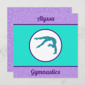Gymnastik Lila / Türkisflachkarte (Vorne/Hinten)