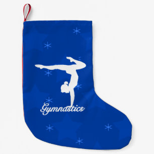 Gymnastik-Mädchen-blaue Sterne Kleiner Weihnachtsstrumpf