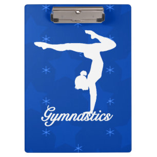 Gymnastik-Mädchen-blaue Sterne Klemmbrett
