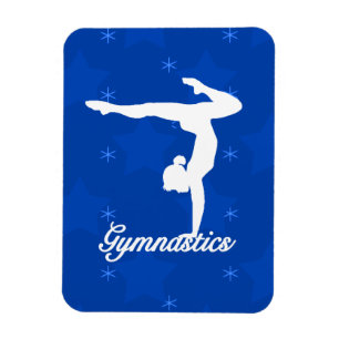 Gymnastik-Mädchen-blaue Sterne Magnet