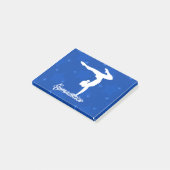 Gymnastik-Mädchen-blaue Sterne Post-it Klebezettel (angewinkelt)