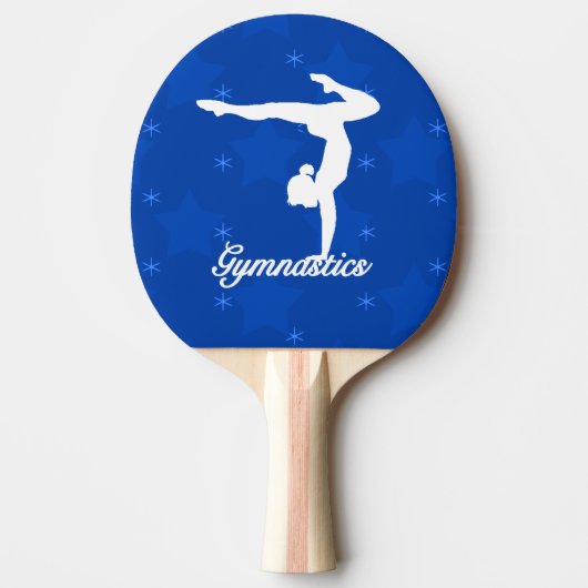 Gymnastik-Mädchen-blaue Sterne Tischtennis Schläger (Vorderseite)