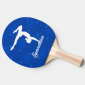 Gymnastik-Mädchen-blaue Sterne Tischtennis Schläger (Seitenansicht)