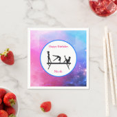 Gymnastik Mädchen Geburtstag Pink & Blue Napkins Serviette (Beispiel)