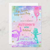 Gymnastik Mädchen Geburtstagseinladung. Einladung (Vorne/Hinten)