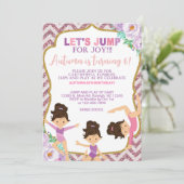 Gymnastik Mädchen Geburtstagseinladung. Einladung (Stehend Vorderseite)