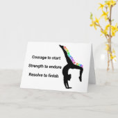 Gymnastik Mädchen Inspiration Zitat Karte (Gelbe Blume)