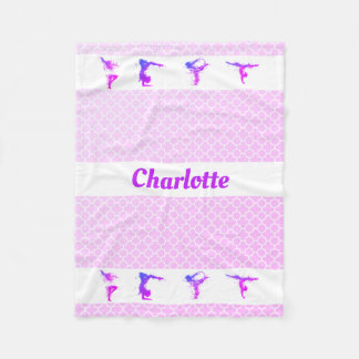 Gymnastik Mädchen Name Lila Pink Quatrefolie Fleecedecke