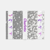 Gymnastik-Mädchen personalisierte NamensBokeh Fleecedecke (Vorderseite (Horizontal))