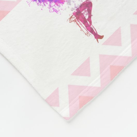 Gymnastik-Mädchen-personalisierte rosa Fleecedecke (Ecke)