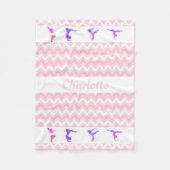 Gymnastik-Mädchen-personalisierte rosa Fleecedecke (Vorderseite)