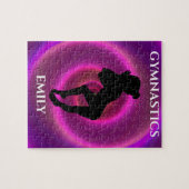 Gymnastik Mädchen Rätsel mit dem Namen des Kindes. Puzzle (Horizontal)