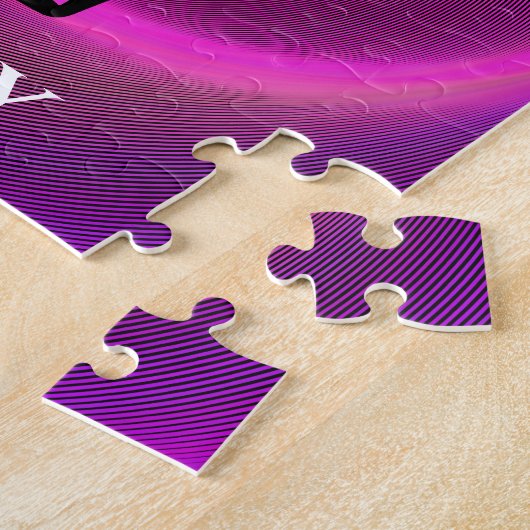 Gymnastik Mädchen Rätsel mit dem Namen des Kindes. Puzzle (Seite)