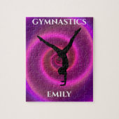 Gymnastik Mädchen Rätsel mit dem Namen des Kindes. Puzzle (Vertikal)