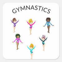 Gymnastik Mädchen Sticker mit 6 Gymnast!