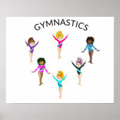Gymnastik Mädchenposter mit 6 Gymnast Poster (Vorne)