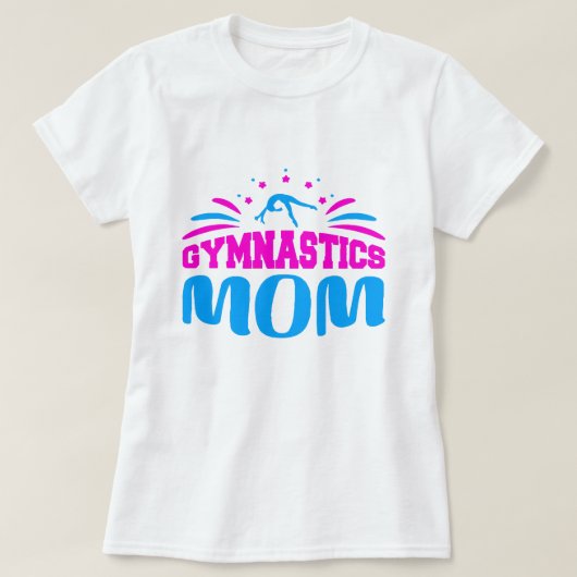Gymnastik-Mama - Stolze und unterstützende Geschen T-Shirt (Design vorne)