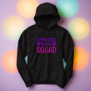 Gymnastik Mama Zitat/ Rosa und Lila Text Hoodie
