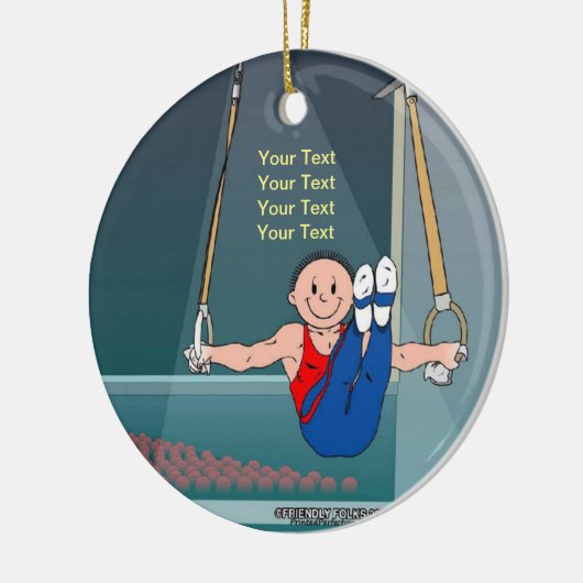 Gymnastik - Mann Keramik Ornament (Links)